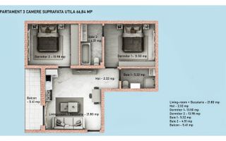 AP. 3 CAMERE - PRET OFERTA, FINALIZARE SEPTEMBRIE 2026 ,COMISION 0% - Poză 2