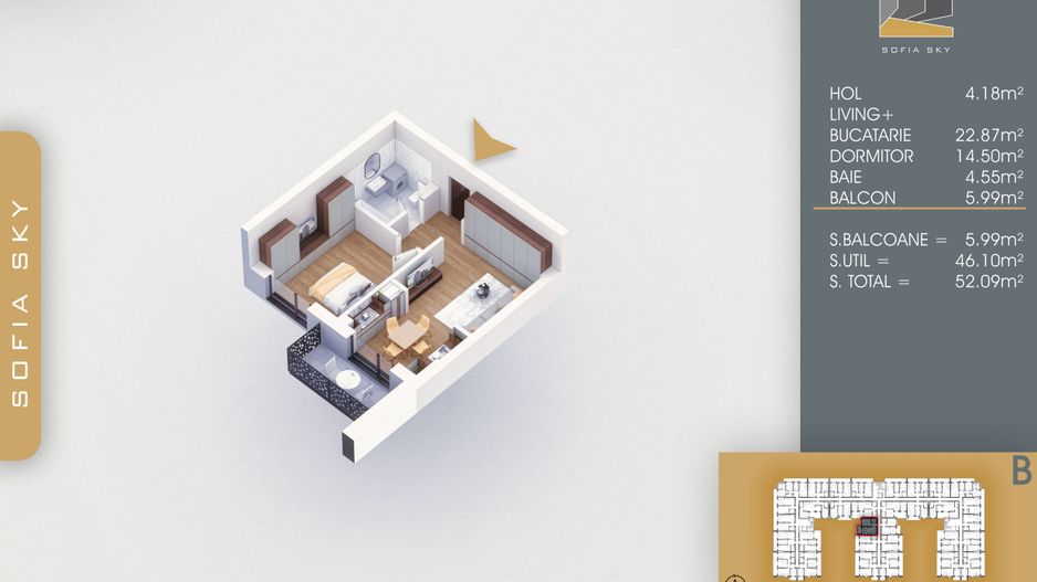 Apartament 2 camere spatios Titan Pallady  7 min Metrou Nicolae Teclu - Schiță 2