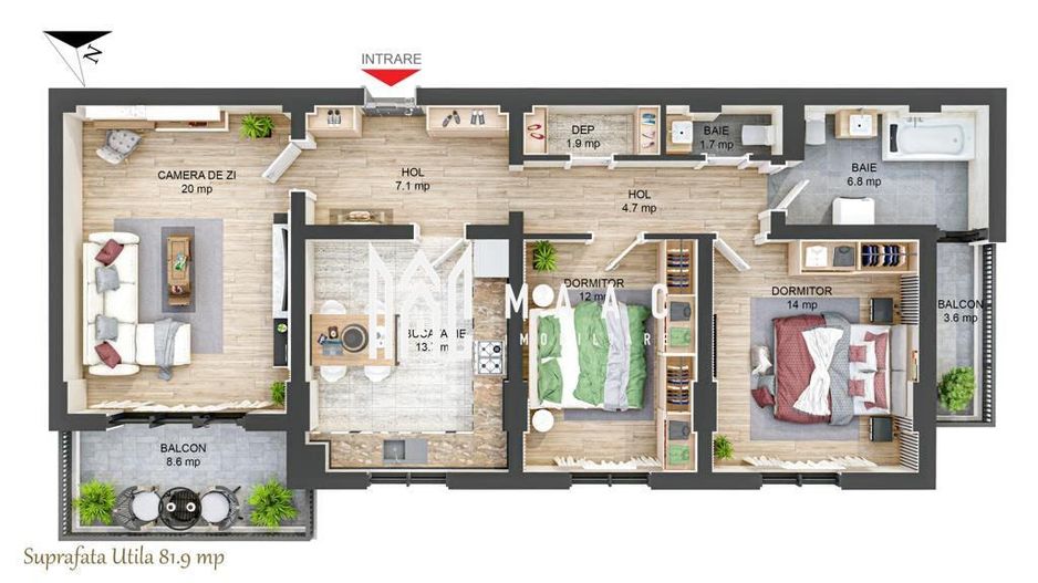 Apartament la cheie I 3 camere I 82 mpu + 13 mp I Hipodrom - Poză 1