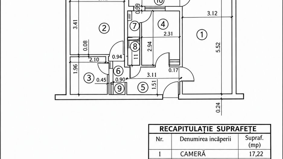 CENTRALĂ PROPRIE  | 2 CAMERE SEBASTIAN - LIBERTY  MALL | 2 KM Unirii - Schiță 10