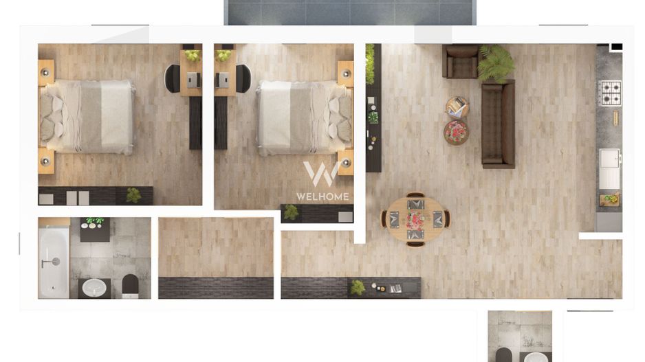 Apartament 3 camere Piata Rahovei, Dedeman, Sibiu - Schiță 5