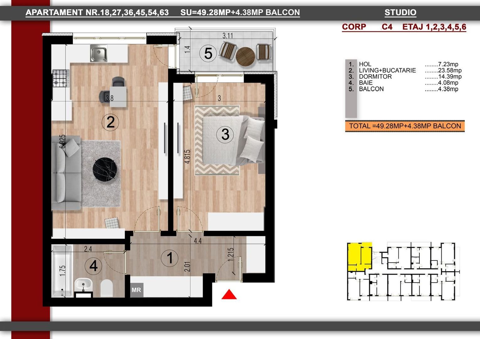 studio -2cam la aprox. 15min metrou Leonida sau Berceni - Poză 3