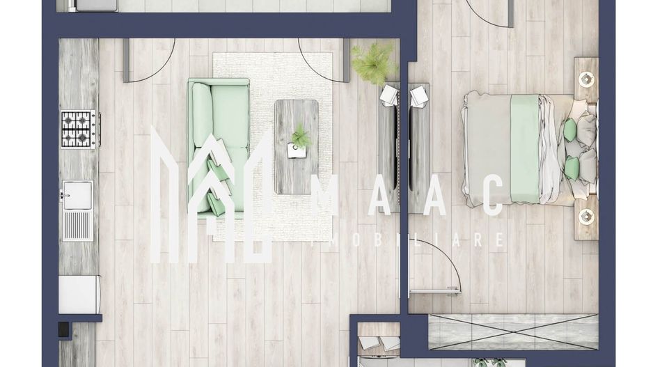 Apartament 2 camere | Etaj 3 | Balcon 10.7 mp | Turnisor - Poză 1