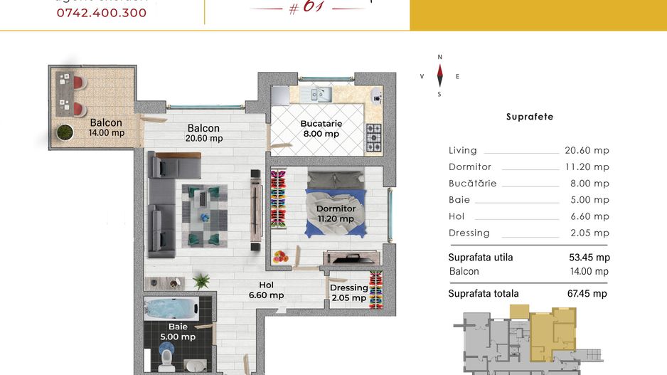 Drumul Taberei, 2 Camere cu Terasa,  Parter Inalt,  Langa Mall Plaza, COMISION0% - Schiță 1