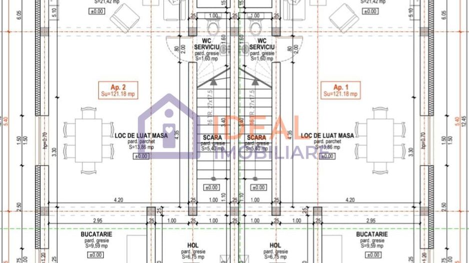 Duplex cu 4 camere si 300 mp de curte, in Cartierul Athitectilor - Schiță 6