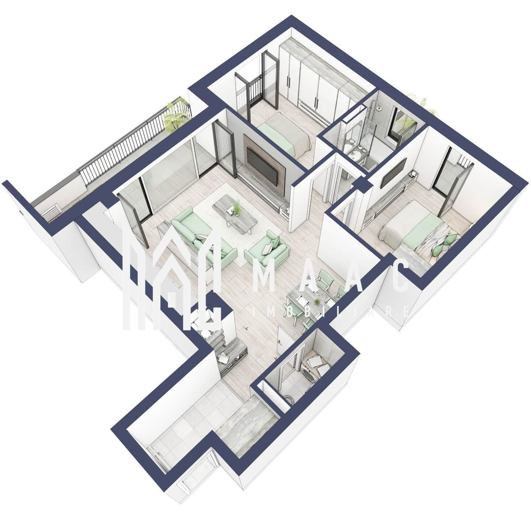 Apartament 3 camere | Balcoane 15.1 mp | Etaj II | Turnisor - Poză 5