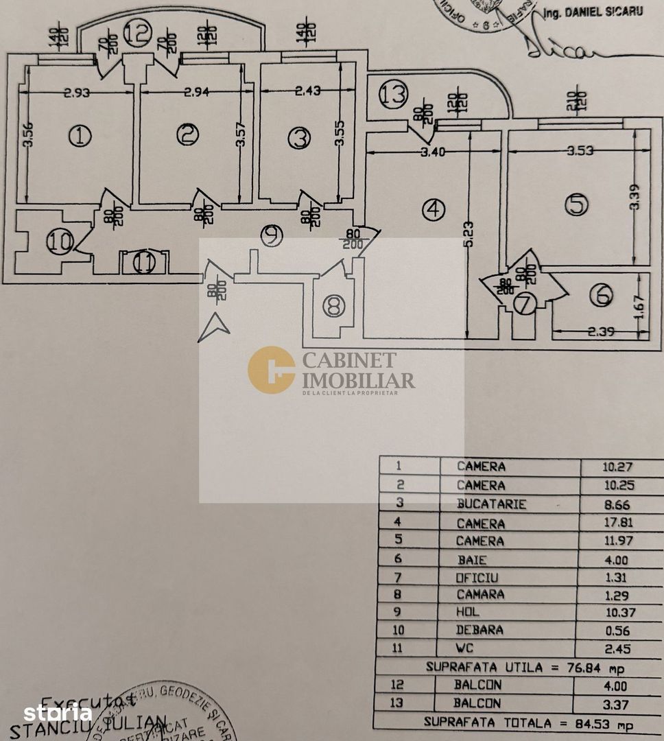 4 Camere - 85MP | Decomandat | 2 băi | 2 balcoane |Centrală | Apusului - Poză 8