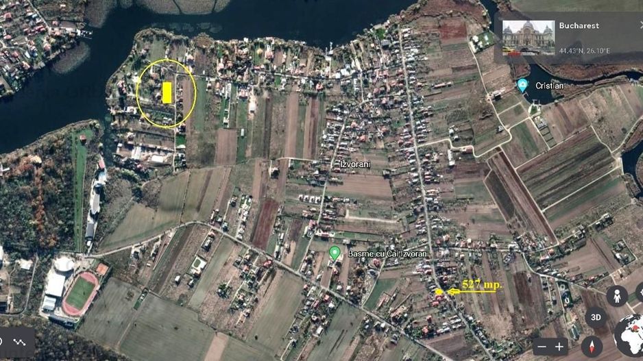 IZVORANI - Mihai Eminescu, 495 mp. teren cu deschidere de 14 m. - Poză 3