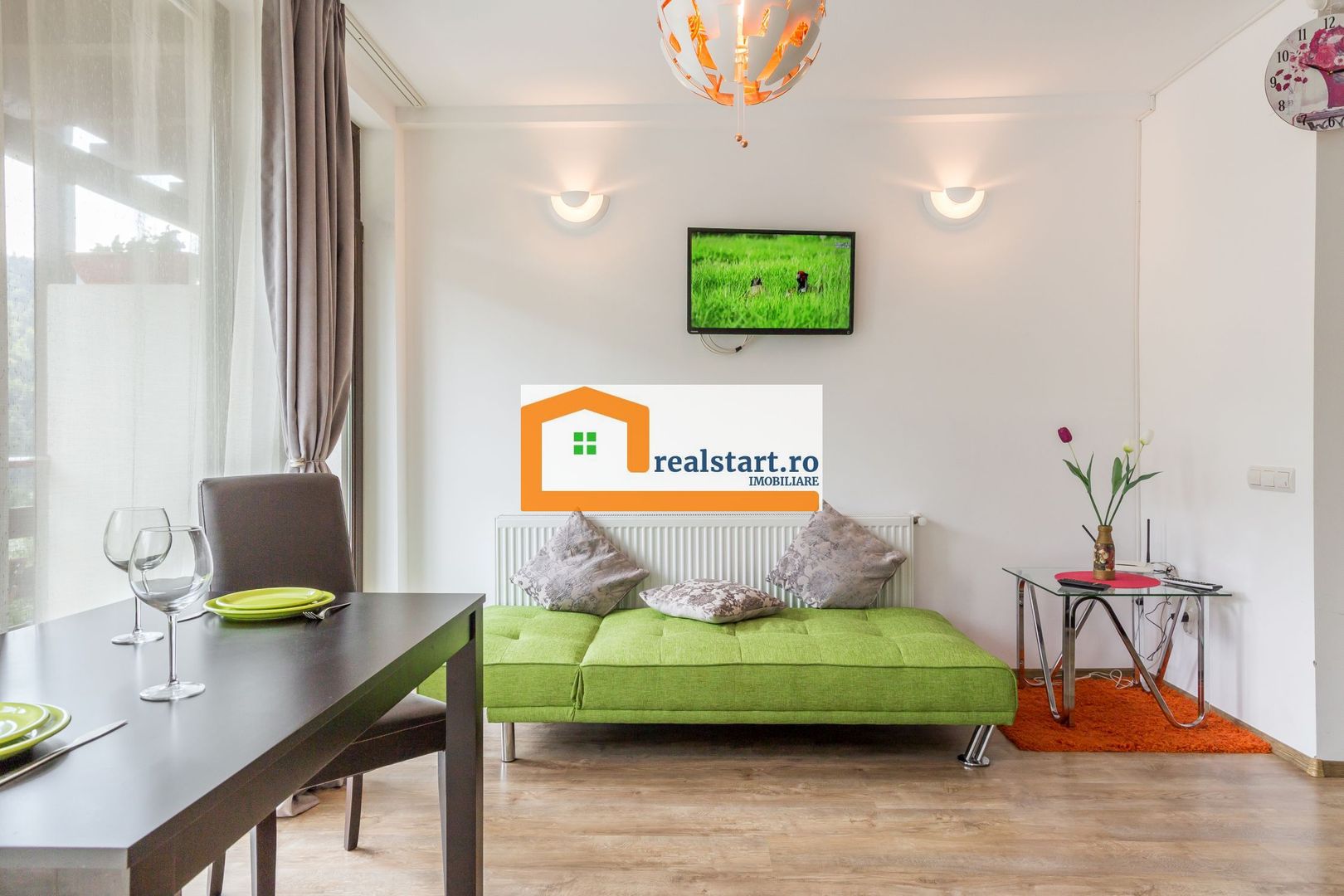 View munte,Studio Azuga, Ideal Investitie aparthotel, mobilat&utilat - Poză 9