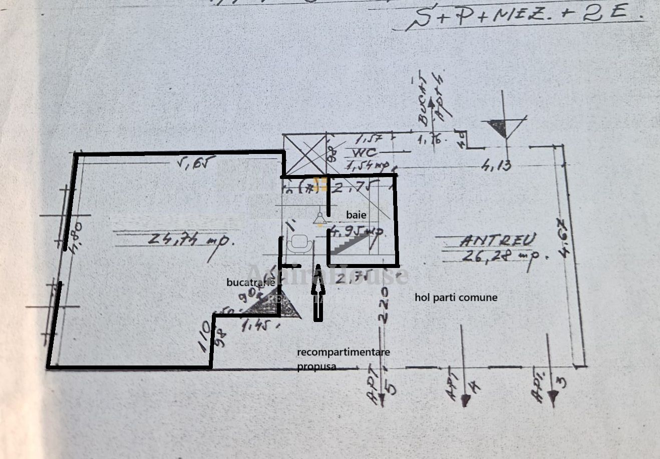 Apartament 1 camera, 36 mp, zona Camera de Comert, central - Poză 9