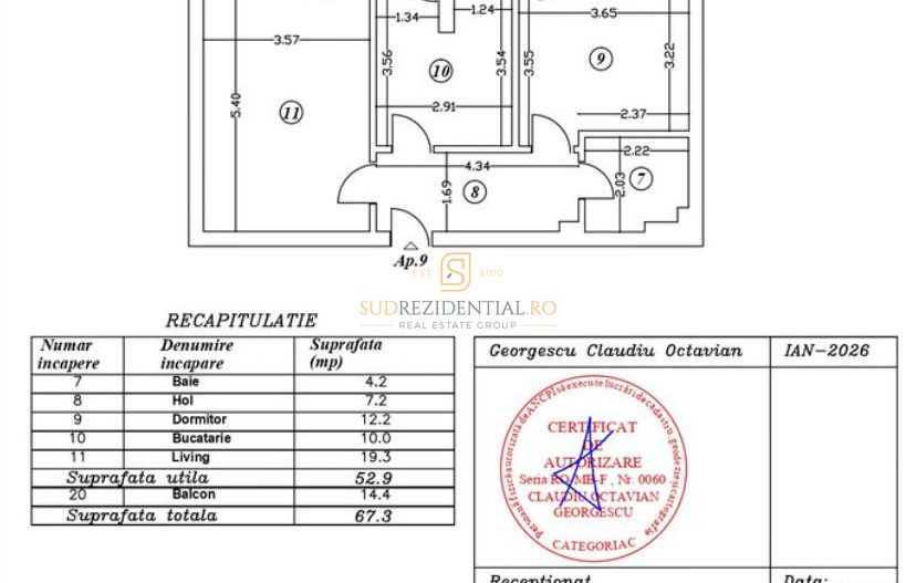 Apatament 2 camere, Str. Poștalionului, 67 mp, Pret Promoțional! - Poză 8