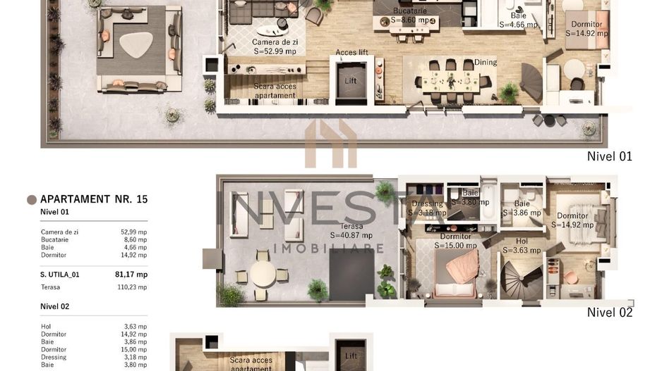 Penthouse cu terasa de 150 mp! Cu panorama spre Parcul Central! - Poză 2