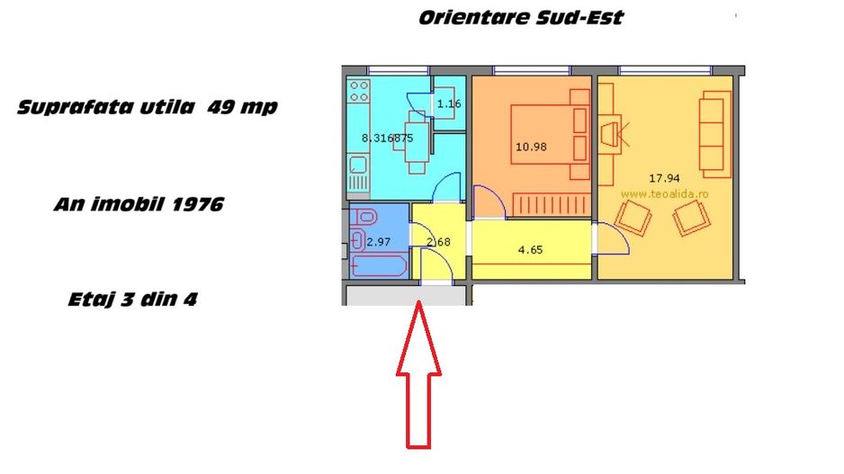 Apartament de vanzare 2 camere decomandat | Brancoveanu Berceni - Poză 4