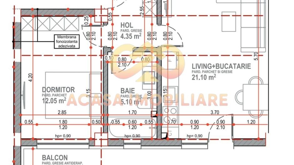 NOU  PLATOU GALATA APARTAMENT 2 CAMERE 46MP - Poză 4