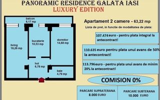 Apartament 2 camere de vanzare in Iasi, Galata, 63,22 mp, bloc cu lift - Poză 2
