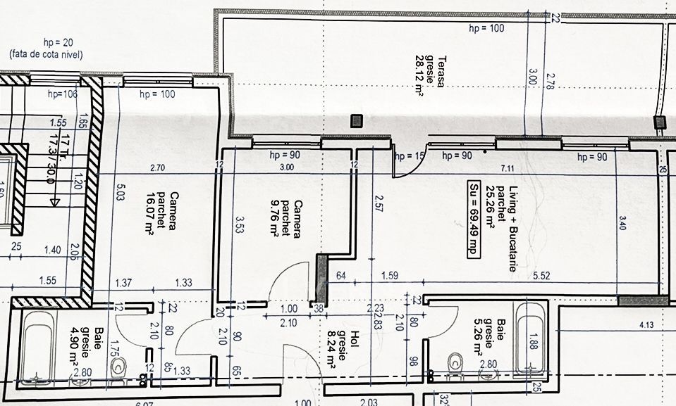 NOU! Apartamente cu 2-3 camere, semifinisat, balcon /terasa, zona VIVO - Poză 11