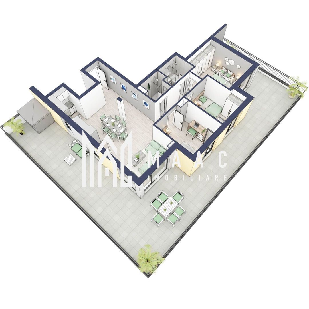 Penthouse 3 camere | Etaj 4 | Balcon 107.2 mp | Turnisor - Poză 2