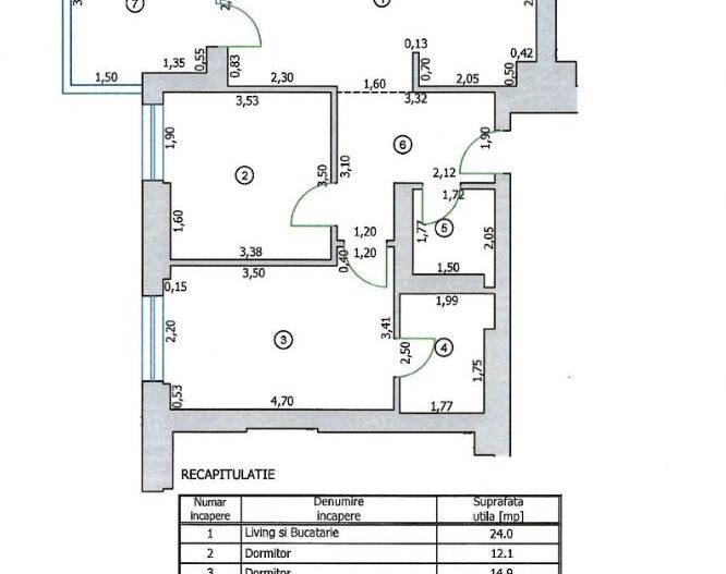 3 camere | parcare | Cortina North - Schiță 5