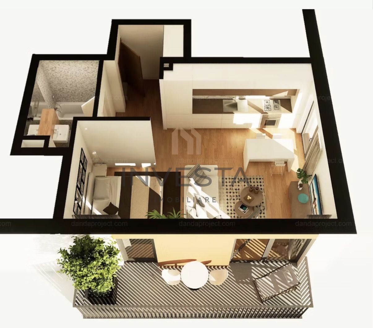 2 camere - finisaje de lux, Intre Lacuri | Bloc nou, etaj intermediar - Schiță 11