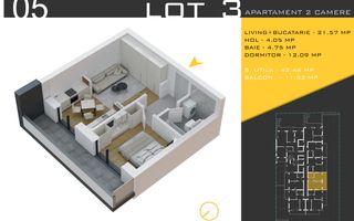 2 camere  Titan Pallady  Metrou Nicolae Teclu - Schiță 10