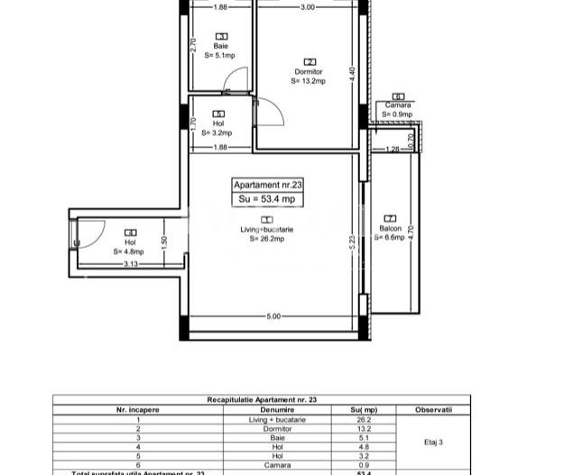 Dezvoltator | Apartament 2 Camere | 47 mp | Parcare Zona Eroilor - Poză 14
