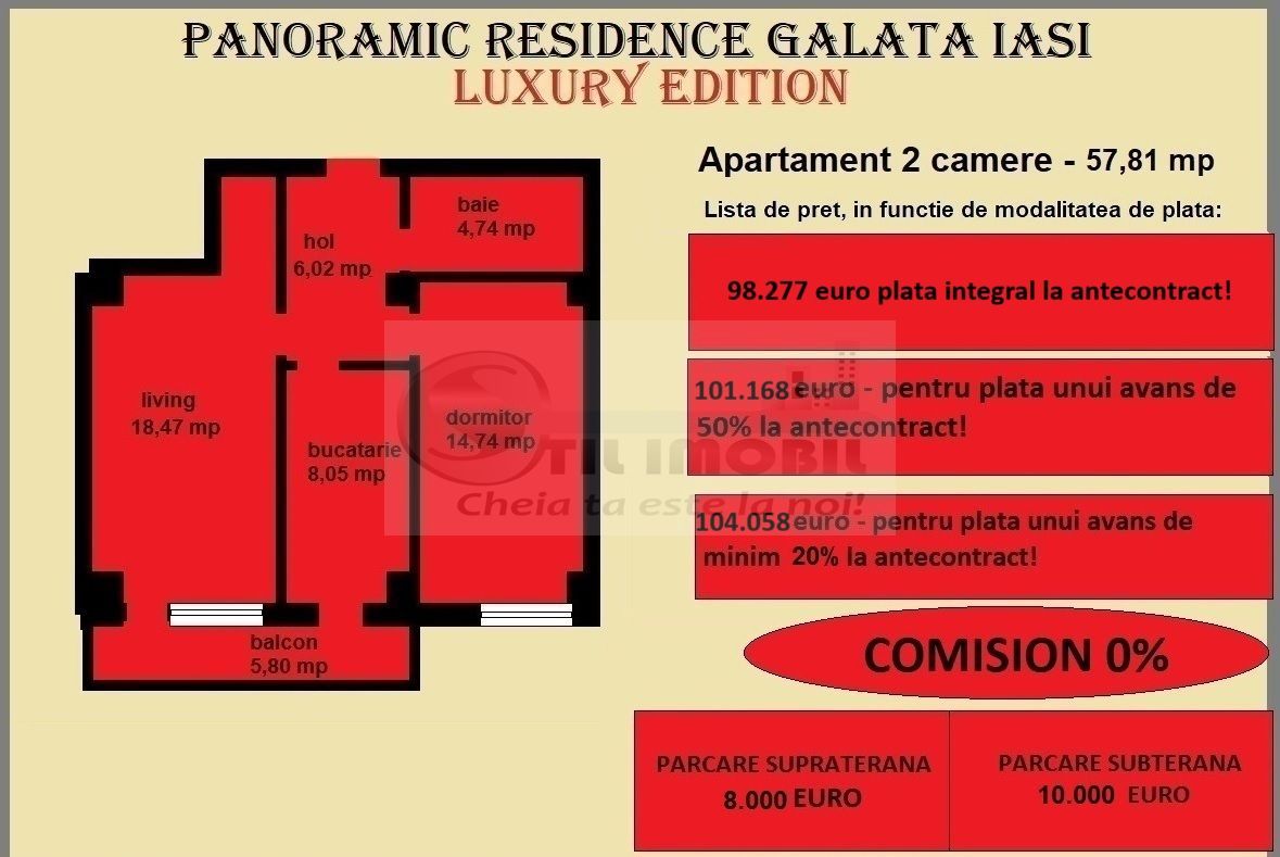 Apartament 2 camere de vanzare in Iasi, Galata, 57,81 mp, bloc nou - Poză 14