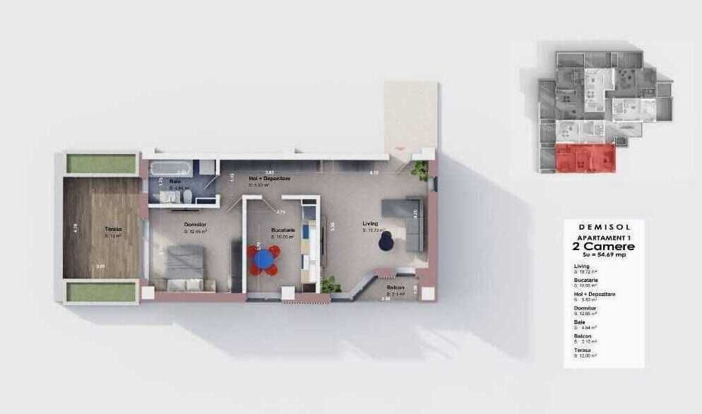Apartament 2 camere -Decomandat-55mp-Comision 0% - Poză 4