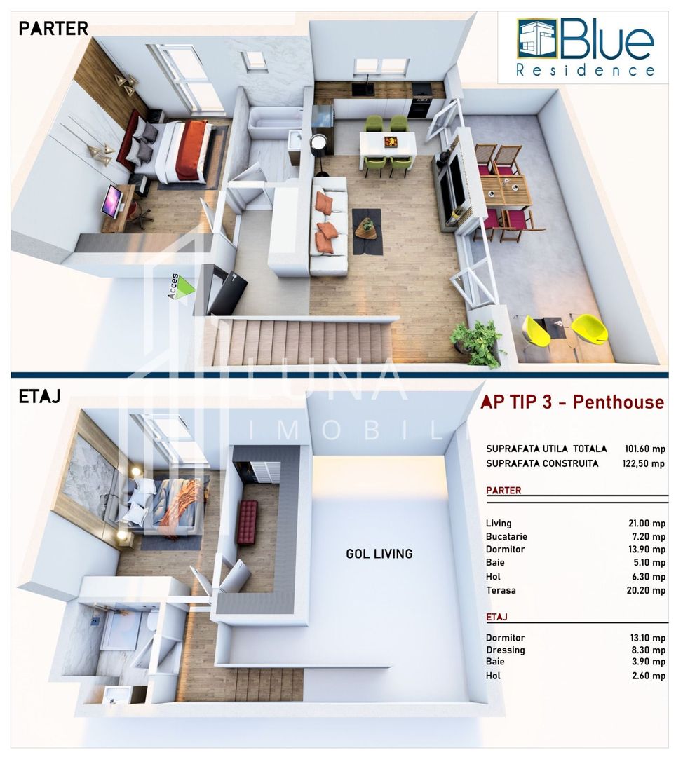Penthouse de lux 3 camere, terasă 20 mp – prima închiriere, 2 parcări - Poză 15