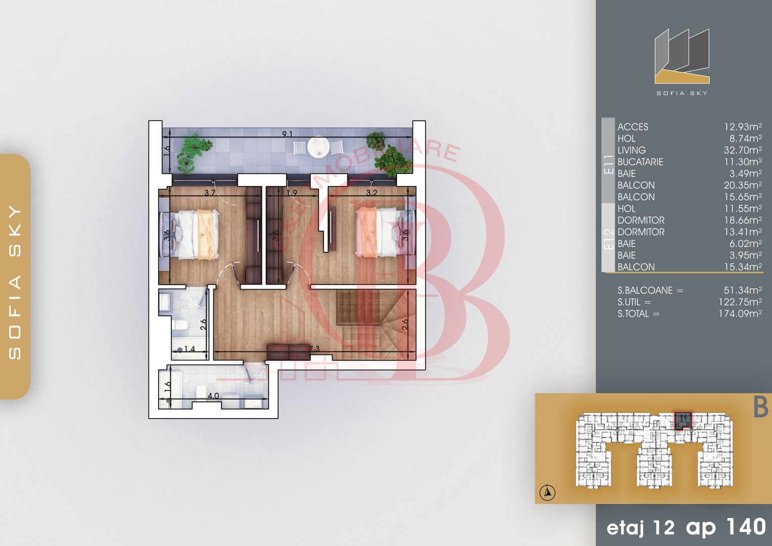 Theodor Pallady 3 camere Duplex Bloc Finalizat 7min Metrou - Schiță 3