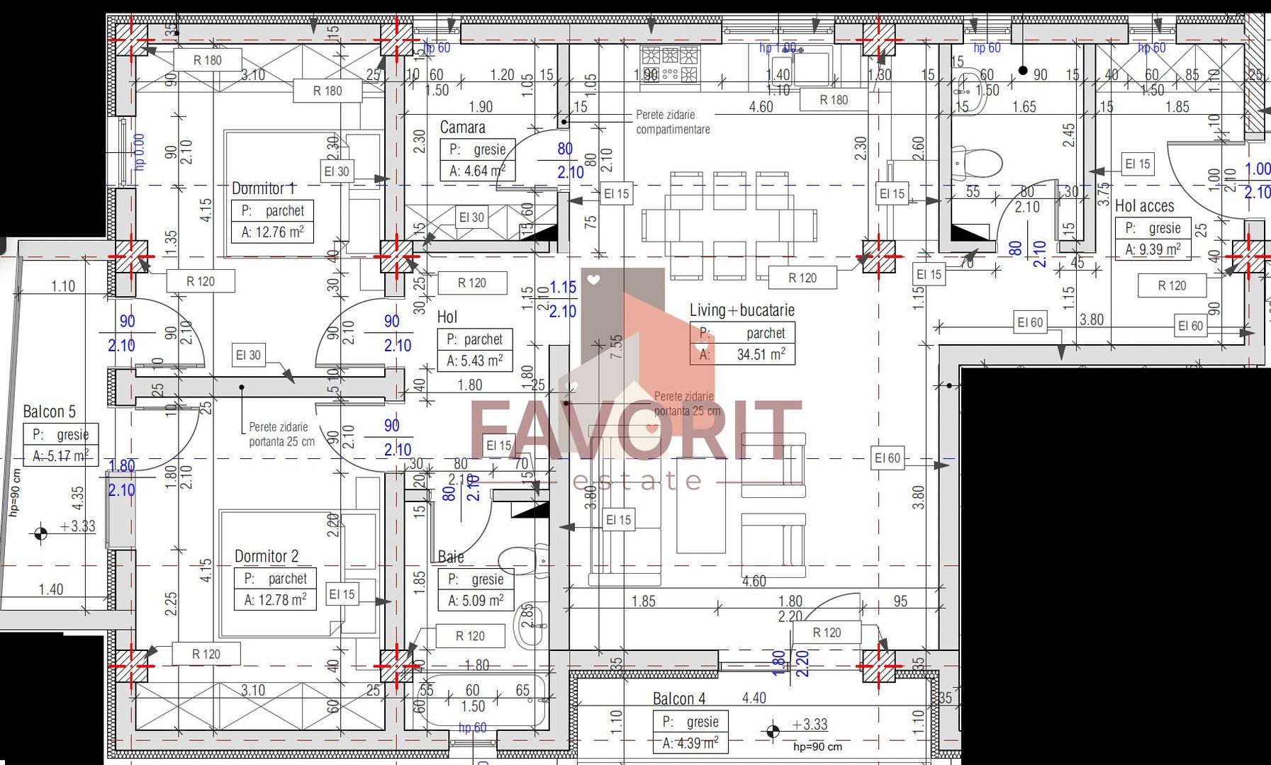 Etaj 1. Pozitie excelenta. Finisat la cheie - Schiță 3