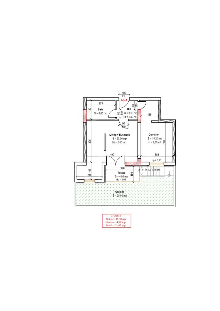 Apartament Modern 2 Camere cu Gradina Proprie Th. Pallady - Schiță 2