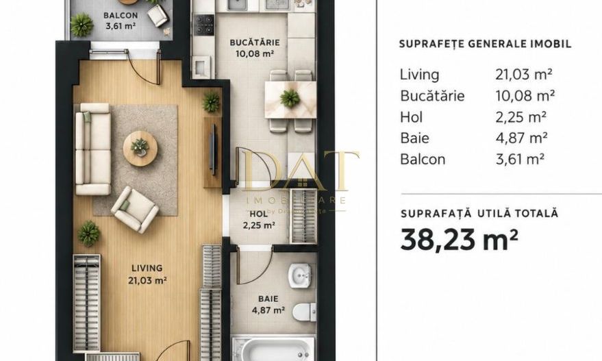 Apartament 1 camera | semifinisat | bloc nou | Soporului - Poză 1