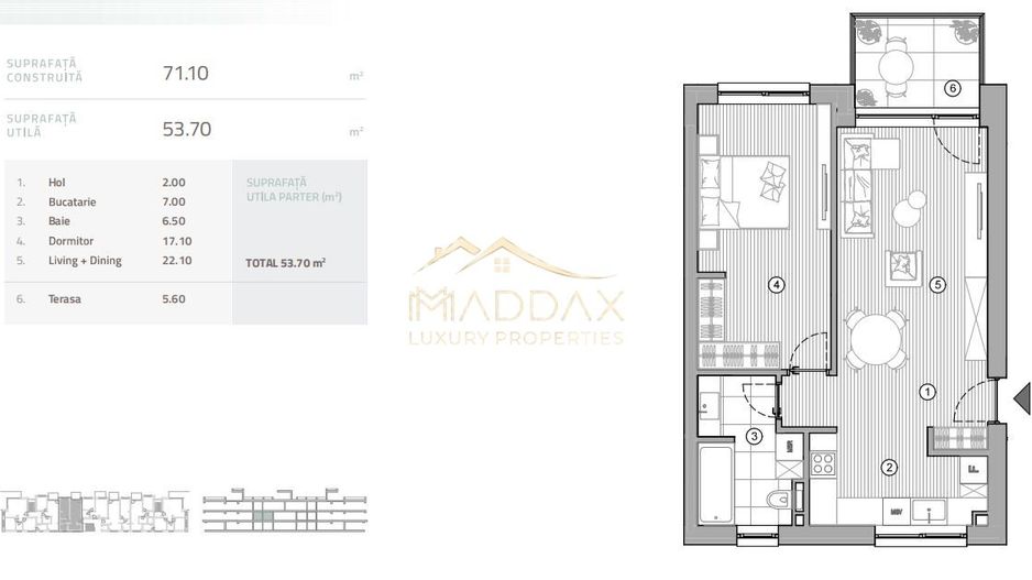 Apartament 2 cam // Complex rezidential // 71.10mp // Padurea Baneasa // Pipera - Schiță 6