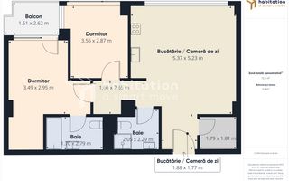 Tur Virtual – 3 camere, spațios și luminos, la 7 min de Iulius- XCITY - Poză 27