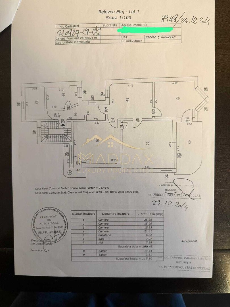 Apartament 4 camere*Vilă Dorobanți/ Curte superba/ Spațios - Schiță 34