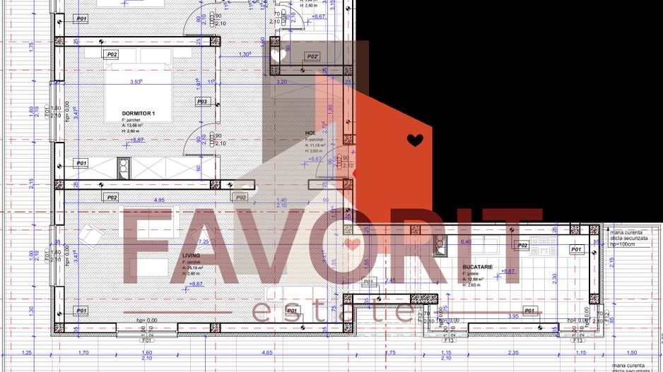 Penthouse cu terasa 70mp si 2 locuri de parcare in zona Torontalului - Schiță 14