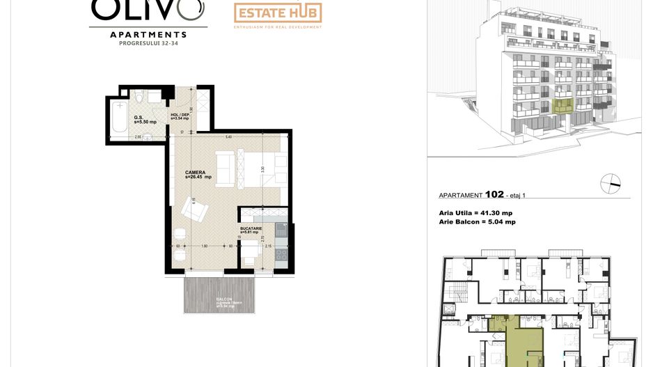 Apartament cu 1 camera la 3 minute de FSEGA-0% comision - Poză 6