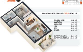 ALEXANDRIEI 152 | 2 CAMERE DECOMANDAT | BLOC NOU PREMIUM | 62 MP UTILi - Schiță 24