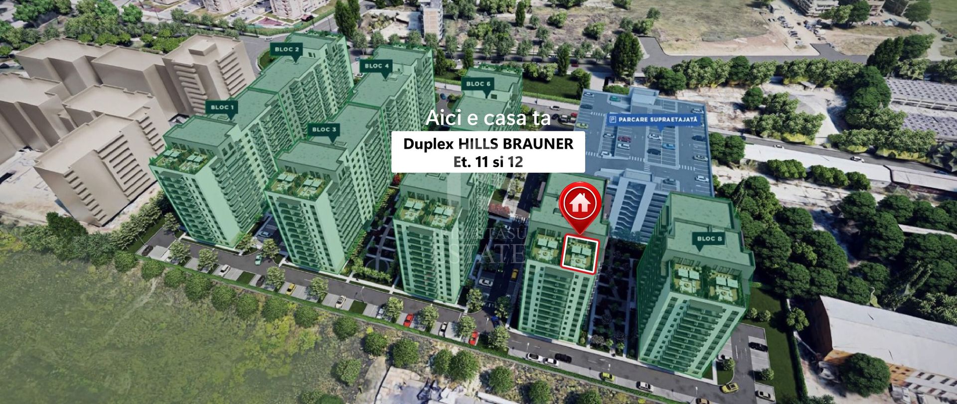 Duplex 4 camere | 126 mp+terasă 90 mp | Etaj 11–12 | Hills Brauner - Poză 5