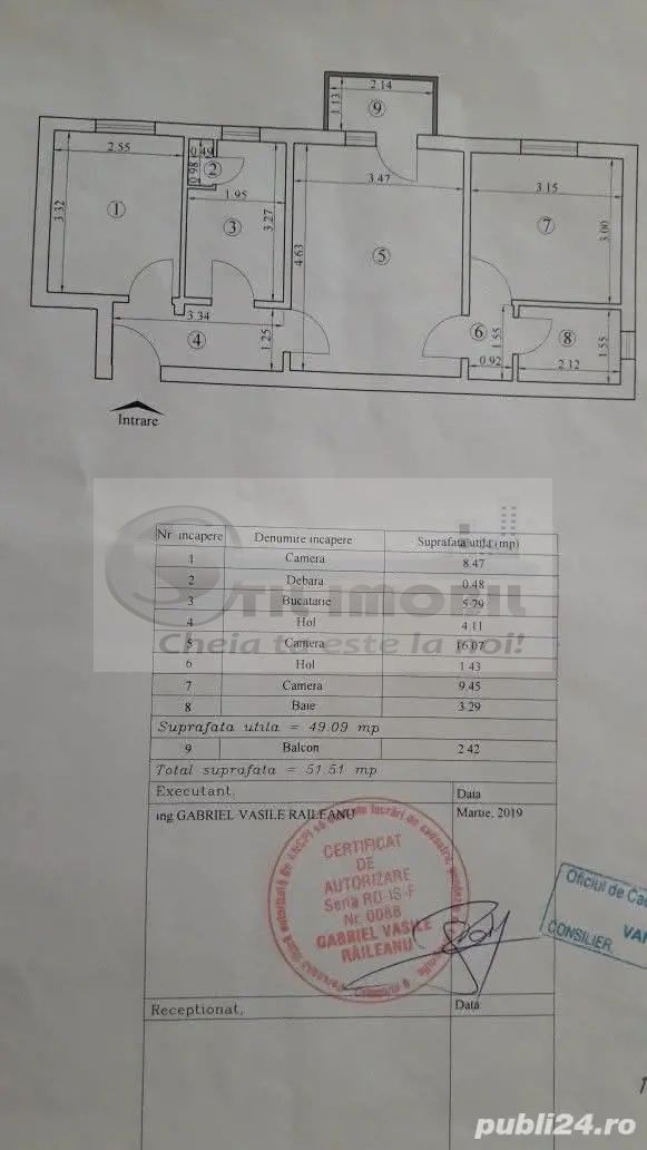 Liber de vanzare apartament 3 camere Baza 3, etaj intermediar - Poză 9