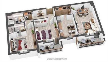 Apartament nou 3 camere, 80 mp , 2 terase, 2 băi, Mosaic Residence