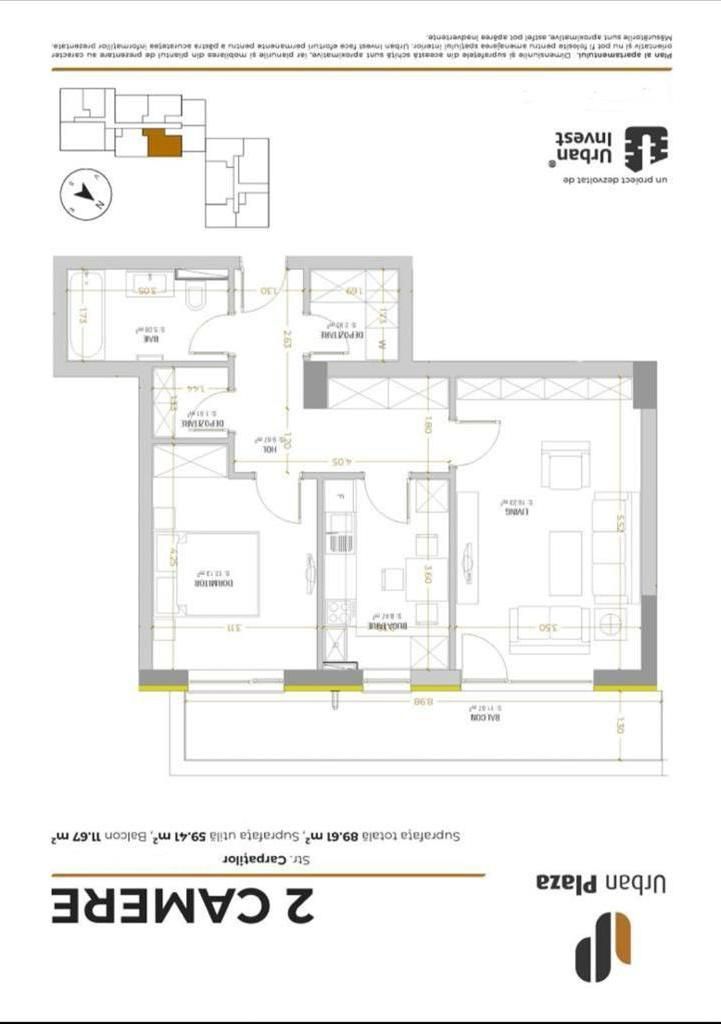 Apartament 2 camere finalizat bloc nou Urban Plaza Brasov  utilat - Poză 20