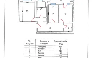 Apartament cu 3 camere, etaj 3, mobilat și utilat, zona GARĂ; - Poză 13