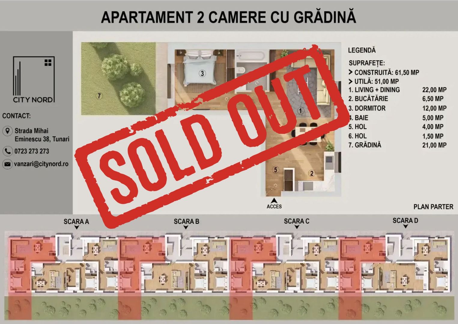 Apartament 2 camere - 49 mp utili - CITY NORD Mihai Eminescu - Schiță 1