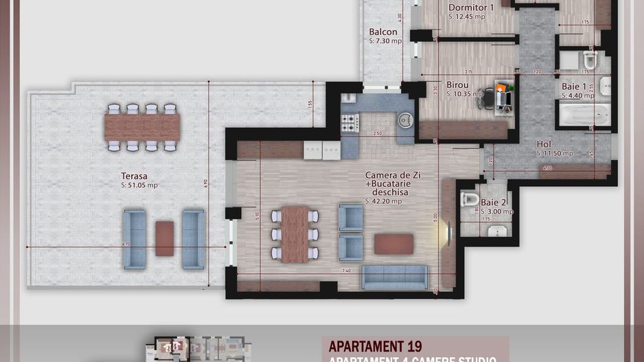 AP. 4CAM. IN BLOC P+3 PREMIUM - TERASA 51MP. PALLADY. COMISION 0%! - Poză 2