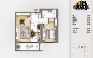 Apartament Premium 2 Camere Suprafata Generoasa Th. Pallady - Poză 2