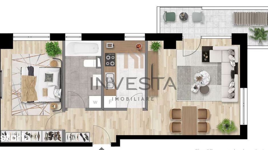 Apartament 2 camere decomandat, etaj intermediar, zona Intre Lacuri! - Schiță 11