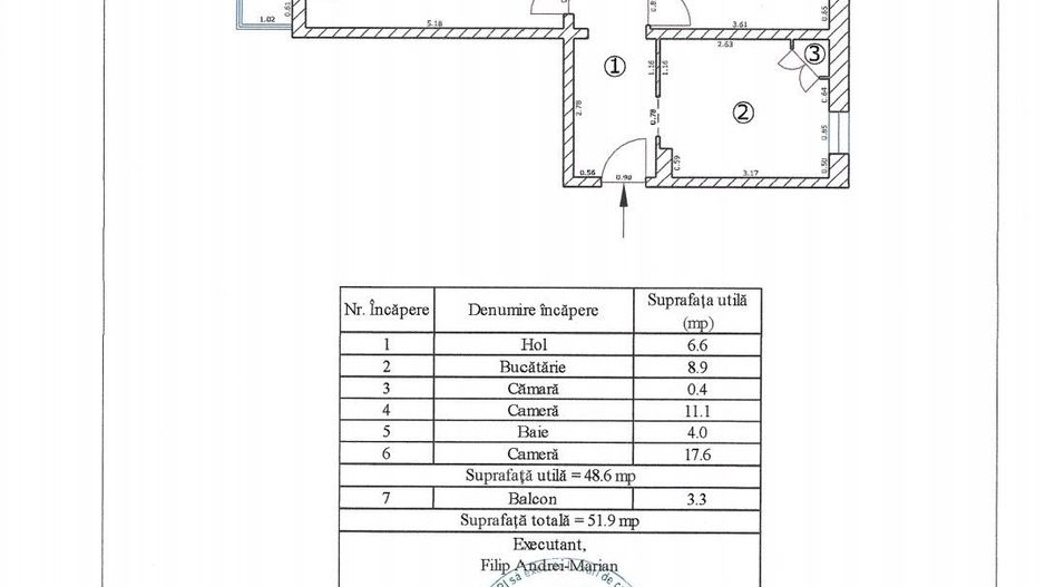Apartament luminos și bine compartimentat, 2 camere – Zona Astra (Planete) - Poză 16