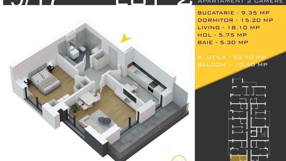 2 camere  Titan Pallady  Metrou Nicolae Teclu - Schiță 1