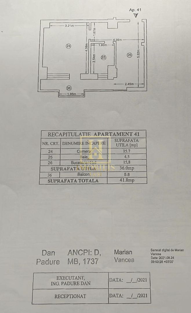 Complex Rezidential Tatarasi-Apartament 1 camera, 42mp, 93000euro - Poză 6
